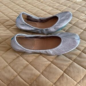 Tieks silver slip on shoes